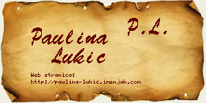 Paulina Lukić vizit kartica